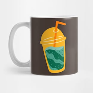 Zen Sip: Matcha Delight in an Orange Cup Mug